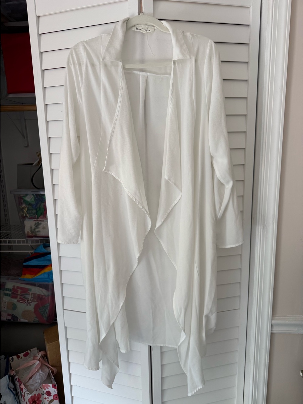 Lightweight White Draped Swim Coverup